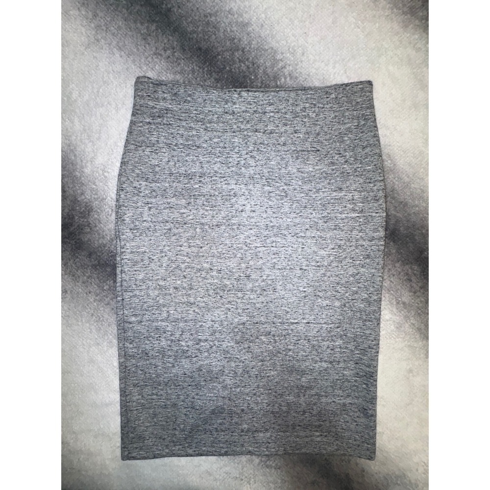 (S) HM Grey‎ Marl Stretch Pencil Skirt Size M High Waist Midi 0301212 2